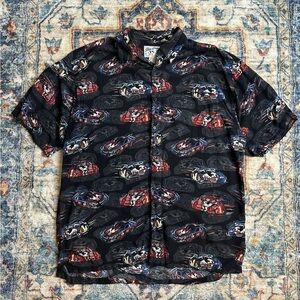 Vintage Big Dogs Racing All Over Print Button-up Shirt